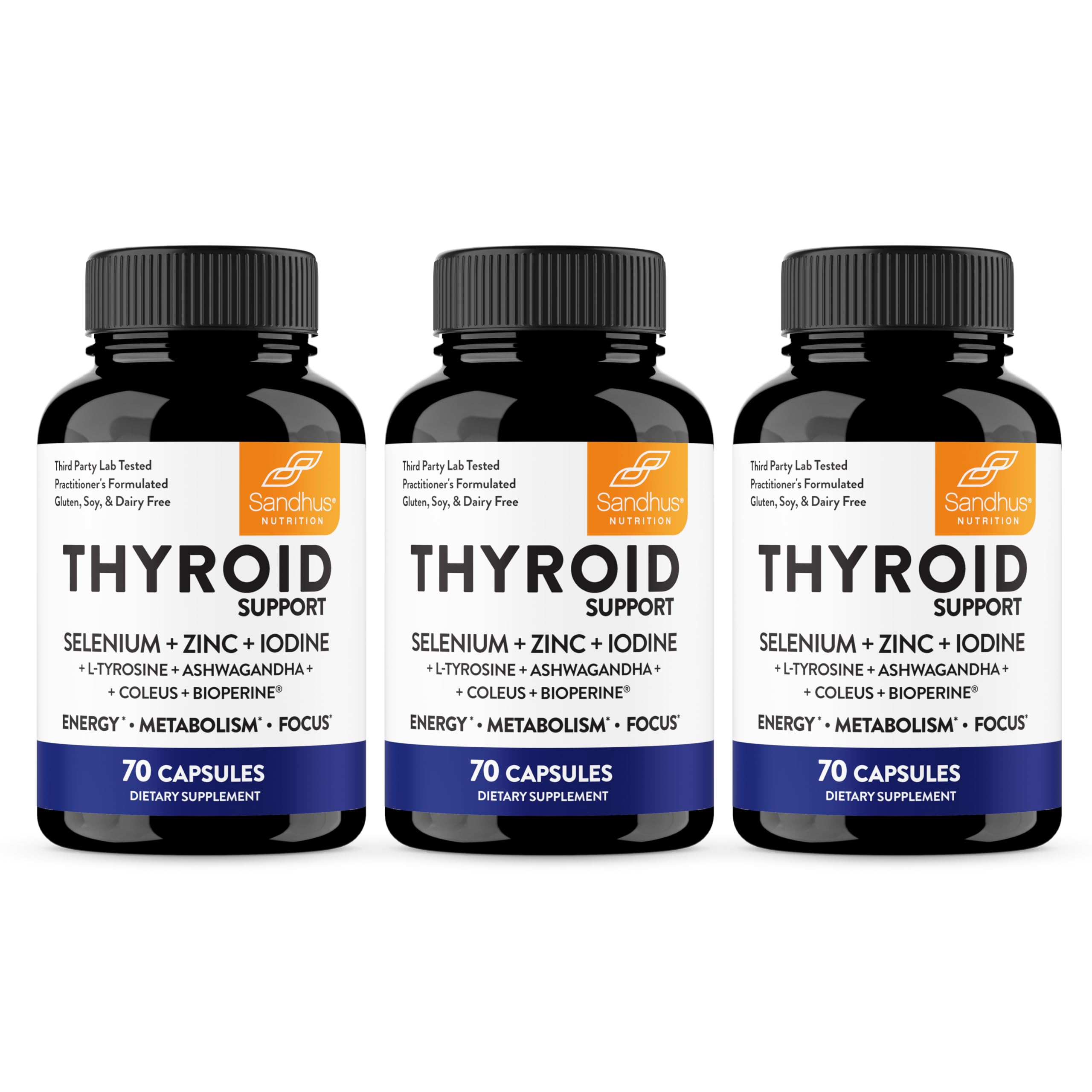 Sandhu's Thyroid Support Complex with Selenium, Zinc, Iodine, L Tyrosine, Ashwagandha | Pure Health Supplement for Women & Men |70 Count, 35 Days Supply — Amazon image 11