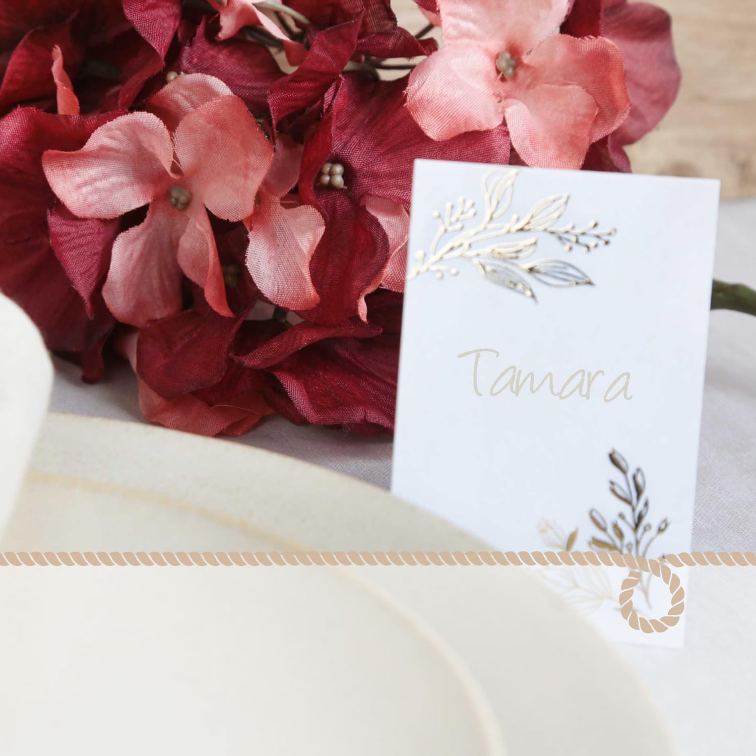 Segnaposto eleganti con lamina oro, set da 25: cartoncini segnaposto per matrimonio, compleanno, battesimo, cresima e comunione, decorazione tavola cerimonia, biglietti da tavolo beige, 8,5 x 5,5 cm