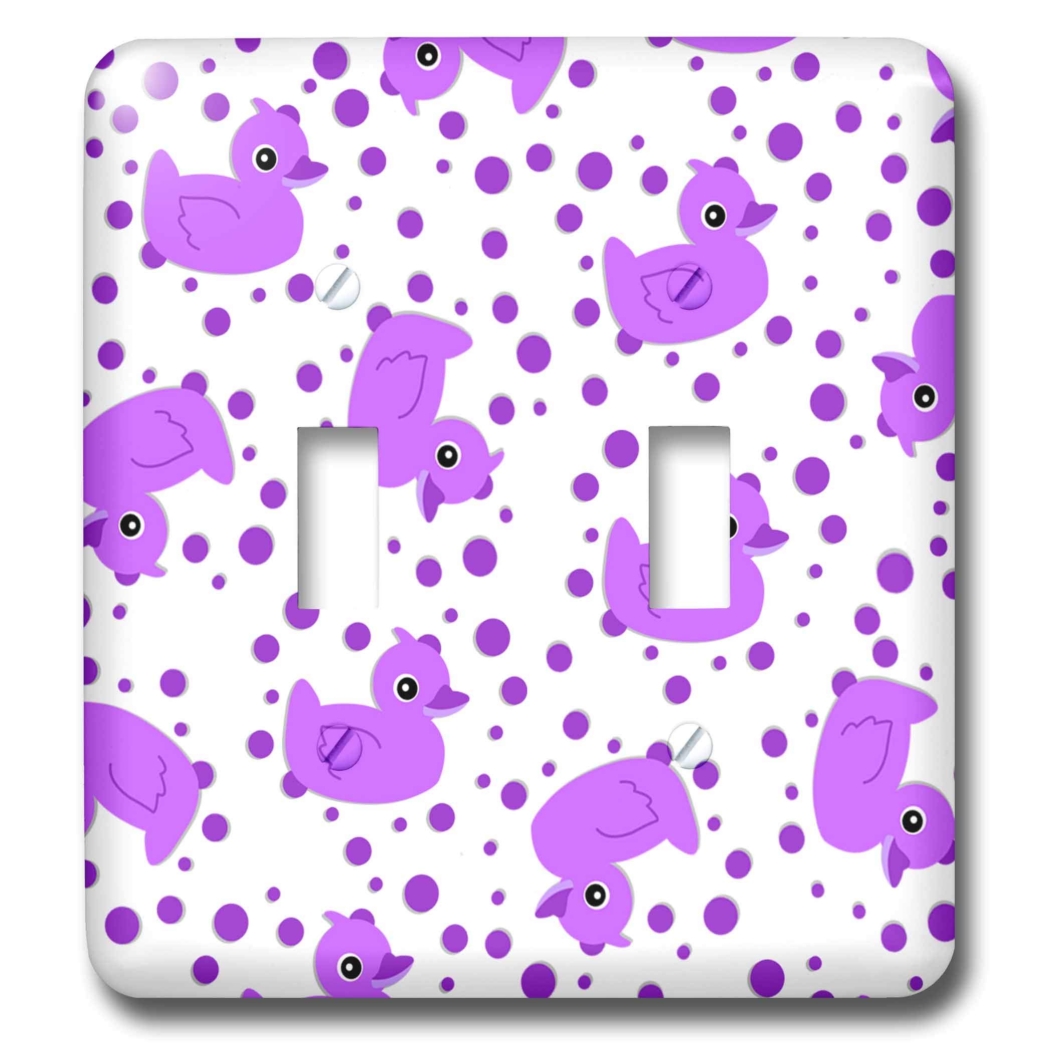 Plaque interrupteur double canard violet 3dRose pour illuminer la chambre de votre enfant