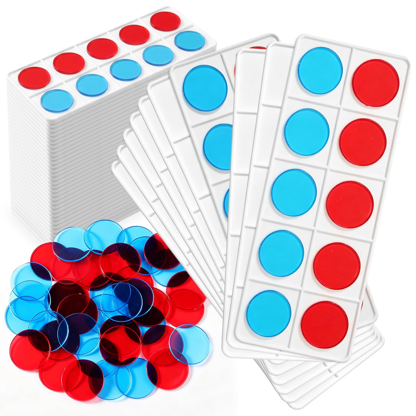 Soulchen 40 Sets Plastic Ten Frames Bulk for Classroom Math Manipulatives for Kids Ten Frame Classroom Set School Supplies and Teacher Resources Classrooms Supplies Math Tools for Student
