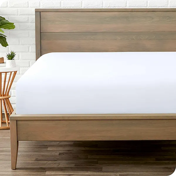 Bare Home Fitted Bottom Sheet King Size - Premium 1800 Microfiber - Ultra-Soft Hotel Luxury - Deep Pocket - Durable and Long Lasting (King, White)