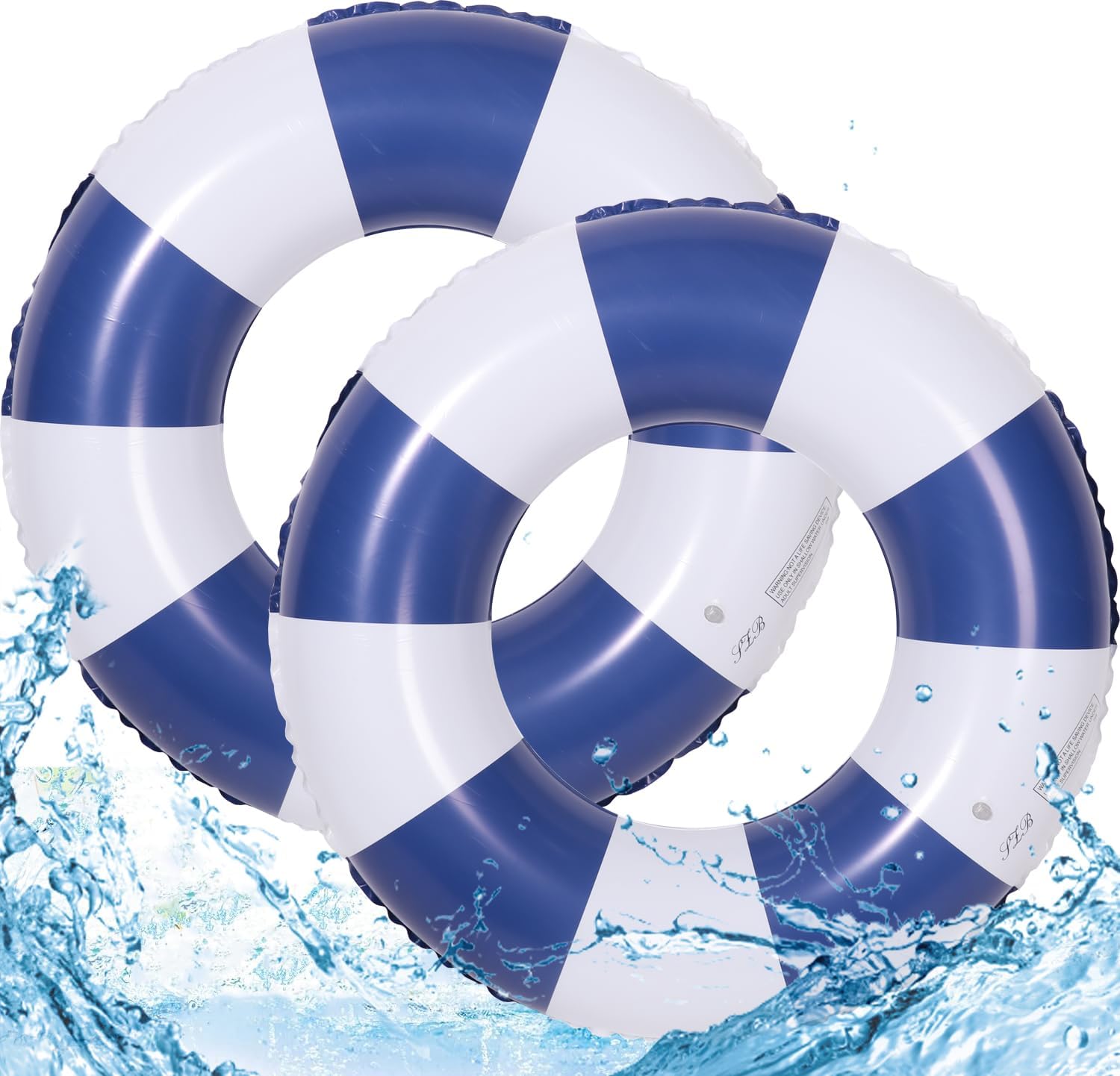 33 inch Inflatable Pool Floats for Adults- 2 Pack Striped Floaties Pool Tubes Swim Rings Inflatable Pool Float for Swimming Pool Party Lake Beach Adults