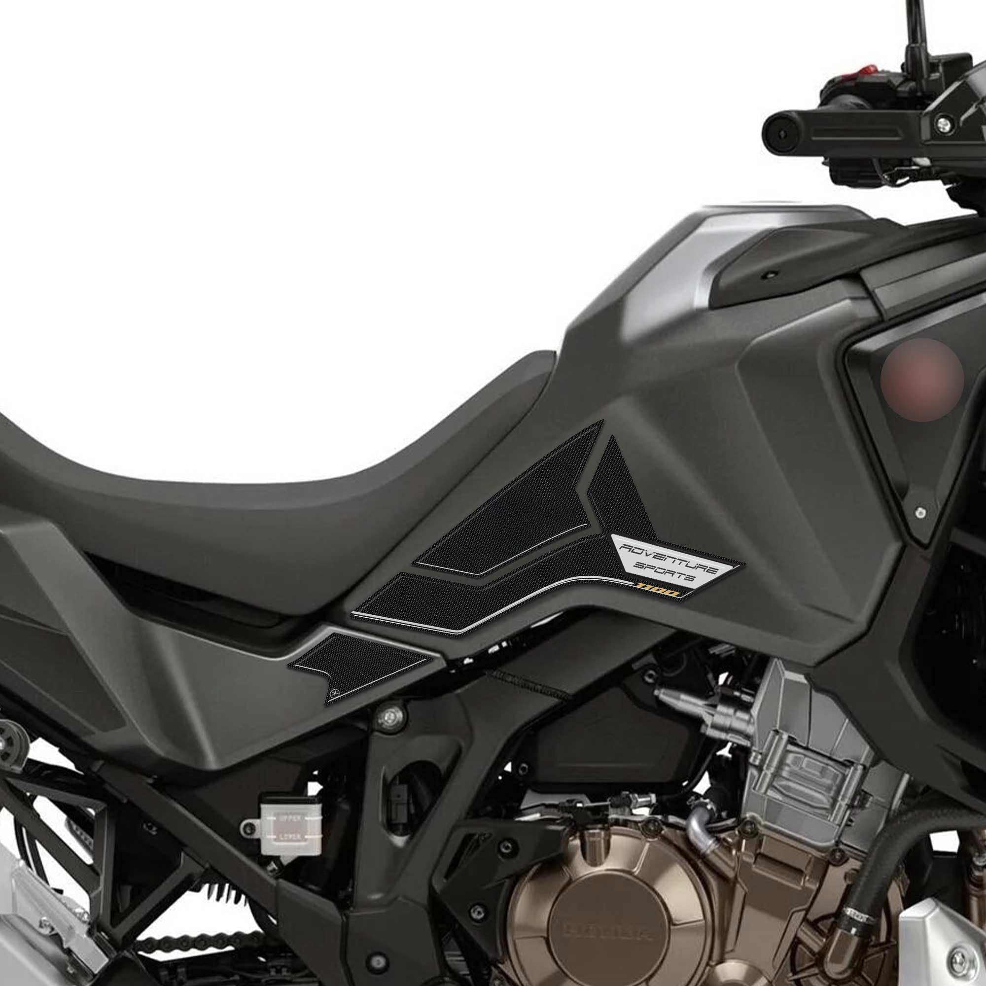 Labelbike - KIT 3 Stickers Gel Motorcycle Tank Compatible with Honda Africa Twin Adventure Black 1100 L