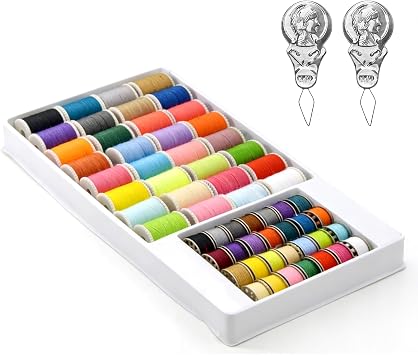 60 Color Sewing Thread Set, Polyester Thread Kit, Multi-Color Bobbins for Sewing Machine, DIY Embroidery Thread for Hand & Machine Stitching, Gifts for Women Mom