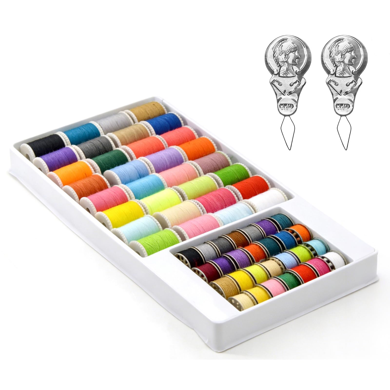 60 Color Sewing Thread Set, Polyester Thread Kit, Multi-Color Bobbins for Sewing Machine, DIY Embroidery Thread for Hand & Machine Stitching, Gifts for Women Mom