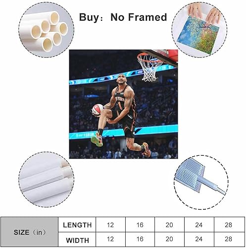 Miniatura 2 de EkSma Obi Toppin Classic Moves of Basketball Players Poster Room Aesthetic Print Art Wall Painting Canvas Gifts Modern Bedroom Decor