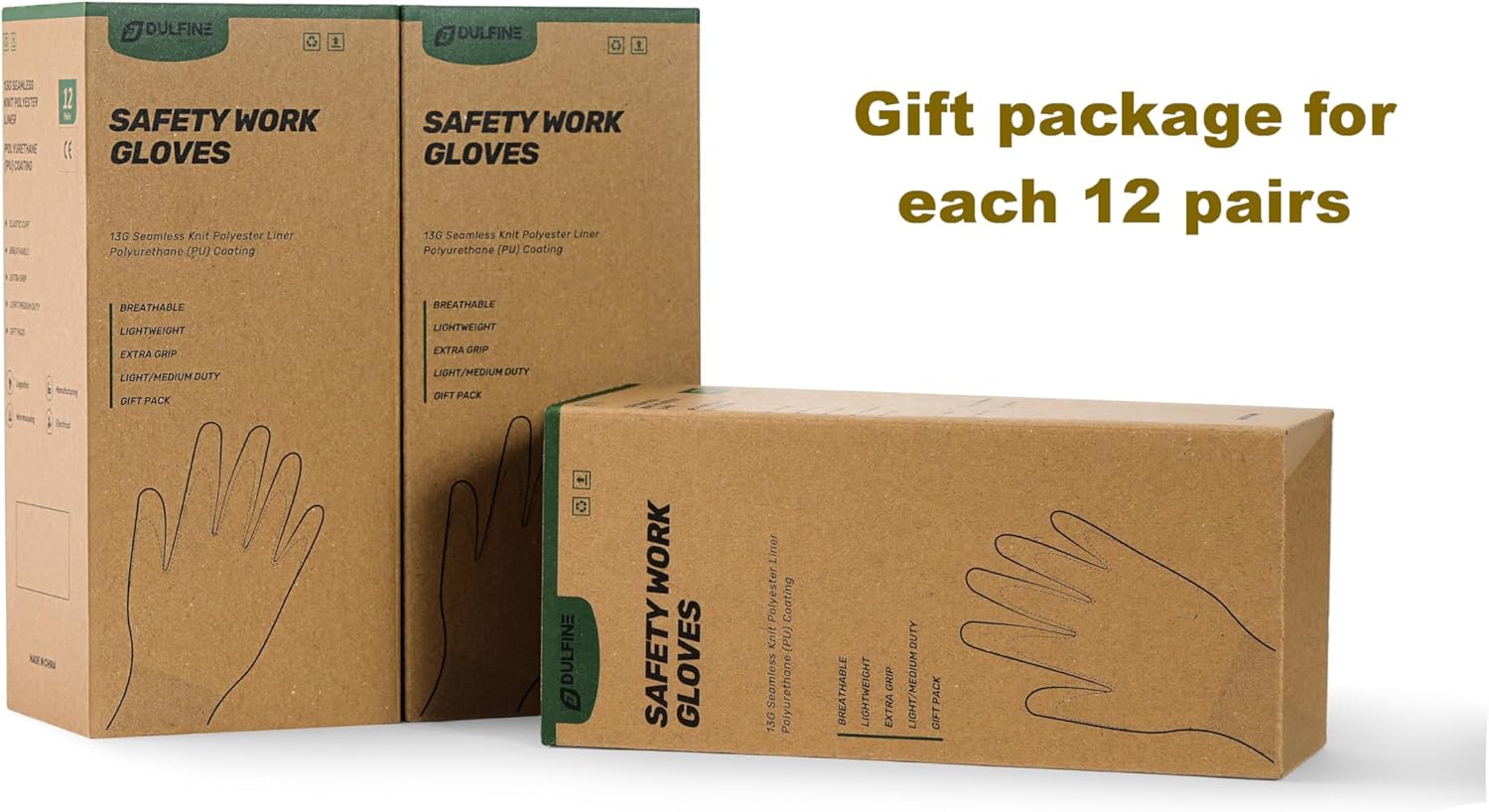 DULFINE Safety Work Gloves PU Coated-12 Pairs,Blue Seamless Knit Glove with Polyurethane Coated Smooth Grip on Palm & Fingers, for Men and Women, Ideal for General Duty Work (Extra Large) - Image 2