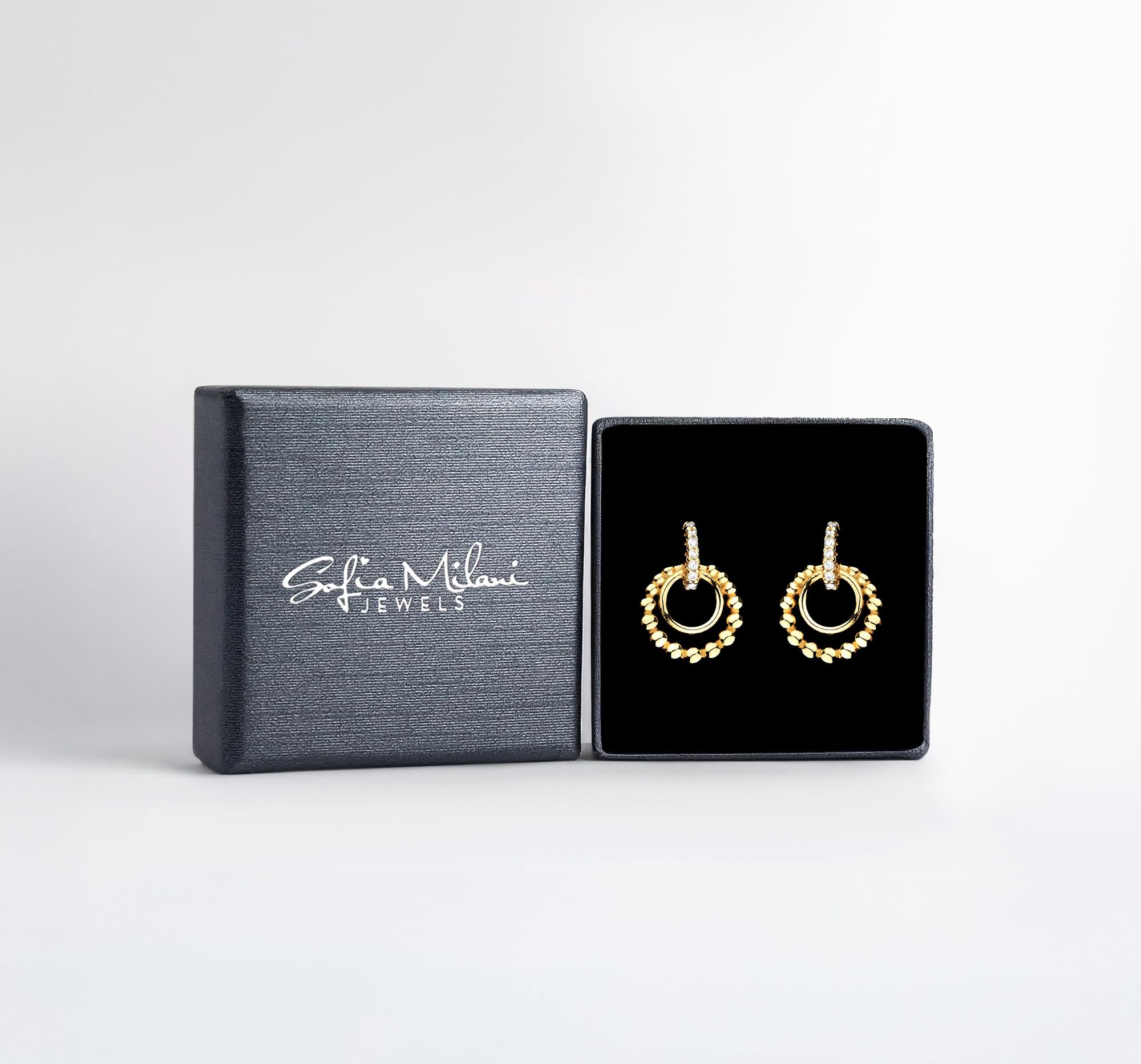 SOFIA MILANI - Damen Ohrringe 925 Silber - mit Zirkonia Steinen - Kreis Stab Ohrstecker
