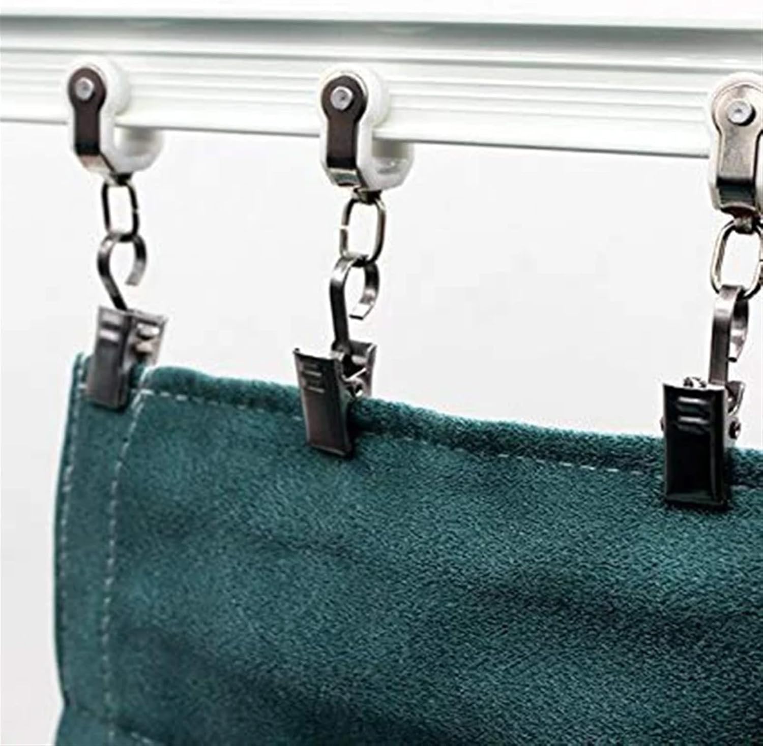 FUGGY Stainless Steel Curtain Clips with Hook for Curtain Photos Home Decoration Outdoor Party Wire Holder (Color : 50pcs)