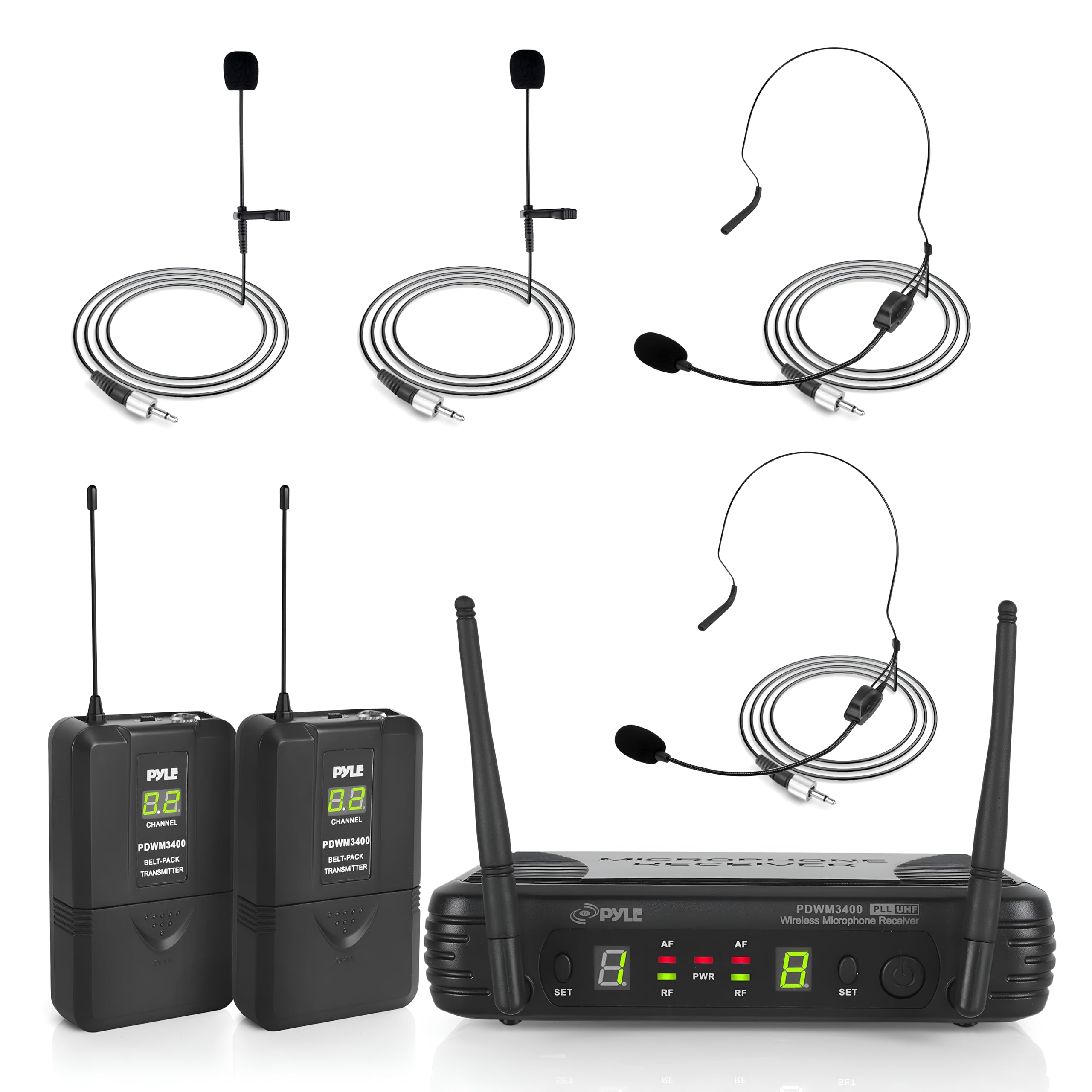Amazon.com: Pyle 2 Channel Wireless Microphone System - Portable