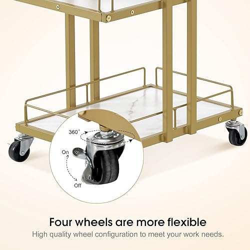 Miniatura 4 de BarberPub Carrito de salón multifuncional con estantes de 3 capas, carrito rodante, equipo de belleza de manicura 2061 (blanco)