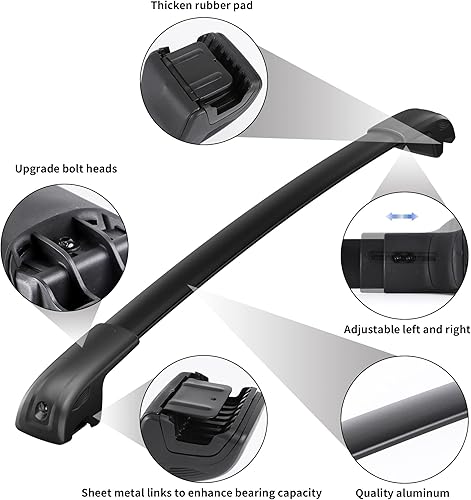 Miniatura 7 de FLYCLE Barras transversales de techo para Jeep Renegade 2015-2024 con cerradura, barras transversales de carga de aluminio para automóvil, equipaje,