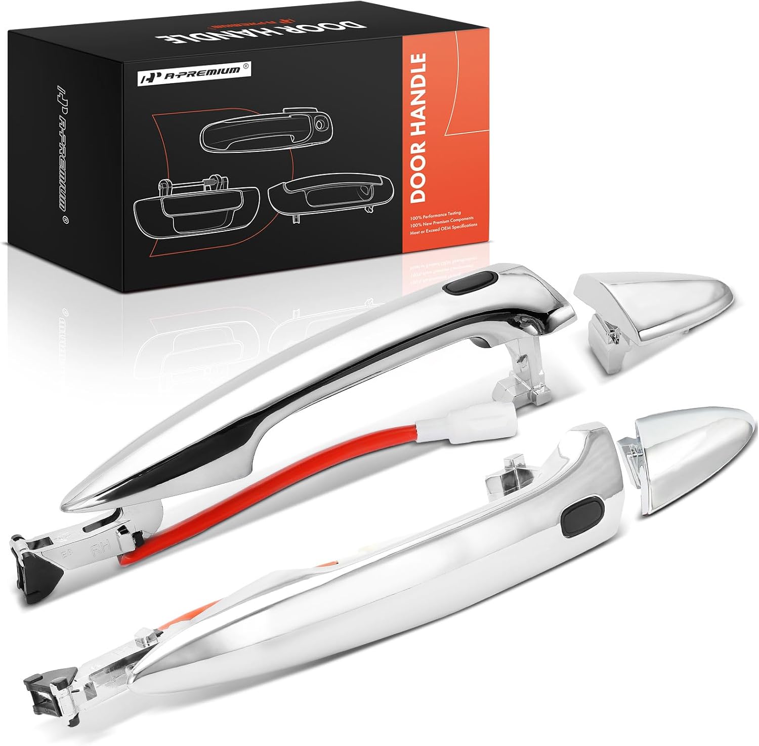 A-Premium Rear Driver and Passenger Side Exterior Door Handle Compatible with Lexus IS F 2008-2014, IS250/IS350 2006-2013, ES350 2007-2012, LS460 2007-2017, LS600h 2008-2016, Chrome