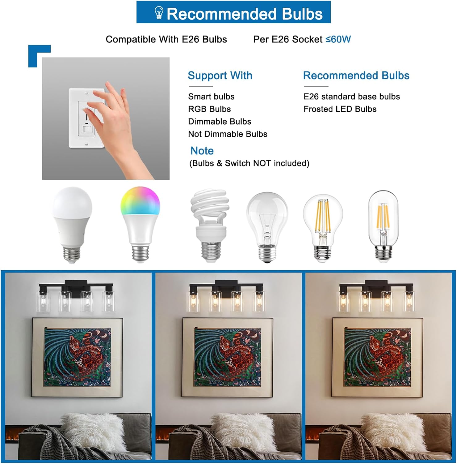 Black Vanity Lights for Bathroom 4 Light Bathroom Vanity Light Classic Bathroom Lighting Fixtures Over Mirror Farmhouse Vanity Lights with Clear Glass Shade