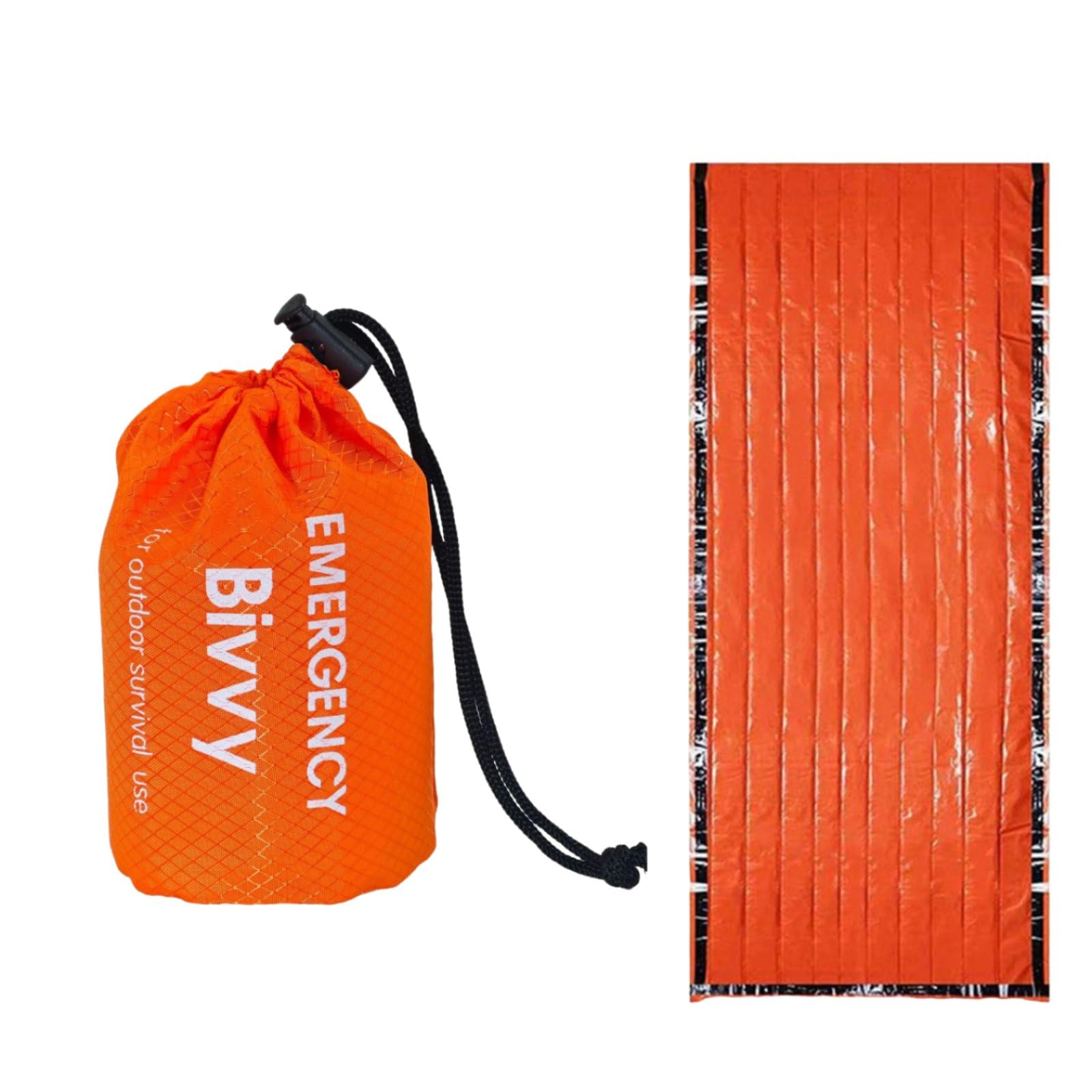 Portable Emergency Bivvy Blanket Compact Thermal Emergency Shelter Lightweight Thermal Bivy Bag Waterproof for Disaster Rescue, Camping, Mountaineering, Hiking, Orange, with Storage Bag-image-26