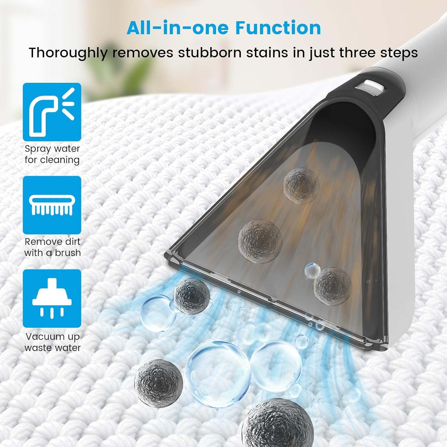 Carpet Cleaner Machines, Hot Water Multi-Purpose Portable Spot Cleaner, Wet/dry Upholstery Cleaner, 450W & Touchscreen Buttons, Deep Stain Cleaning from Pet, Carpets, Sofa, Stairs, Car Seats