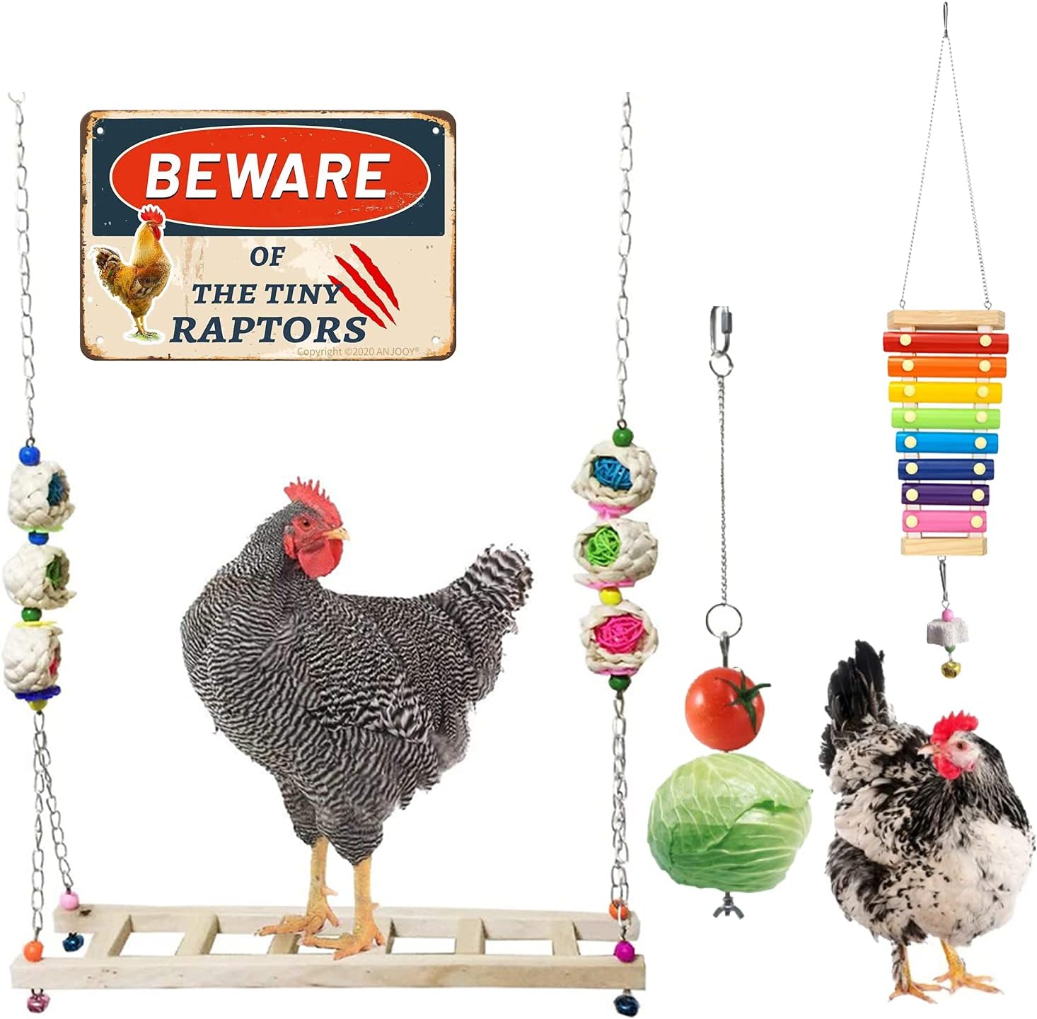 Buy CHPPEY 4 Packs Chicken Toys for Coop, Chicken Coop Accessories with