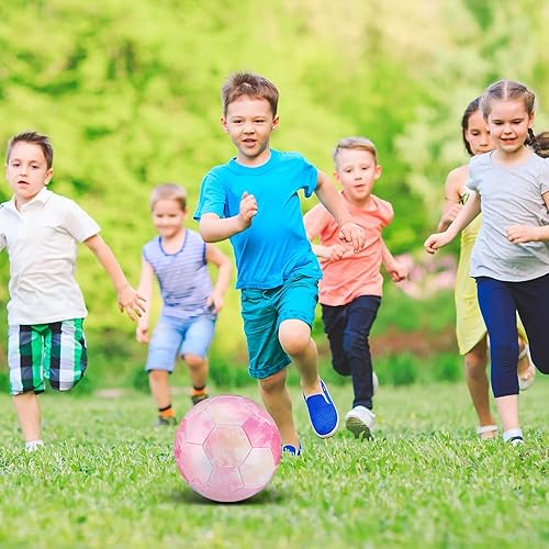 Miniatura 5 de HyDren Balón de fútbol para niños con inflador, tamaño oficial 3, lindo juguete de fútbol de dibujos animados para niños, suave, duradero, deportes