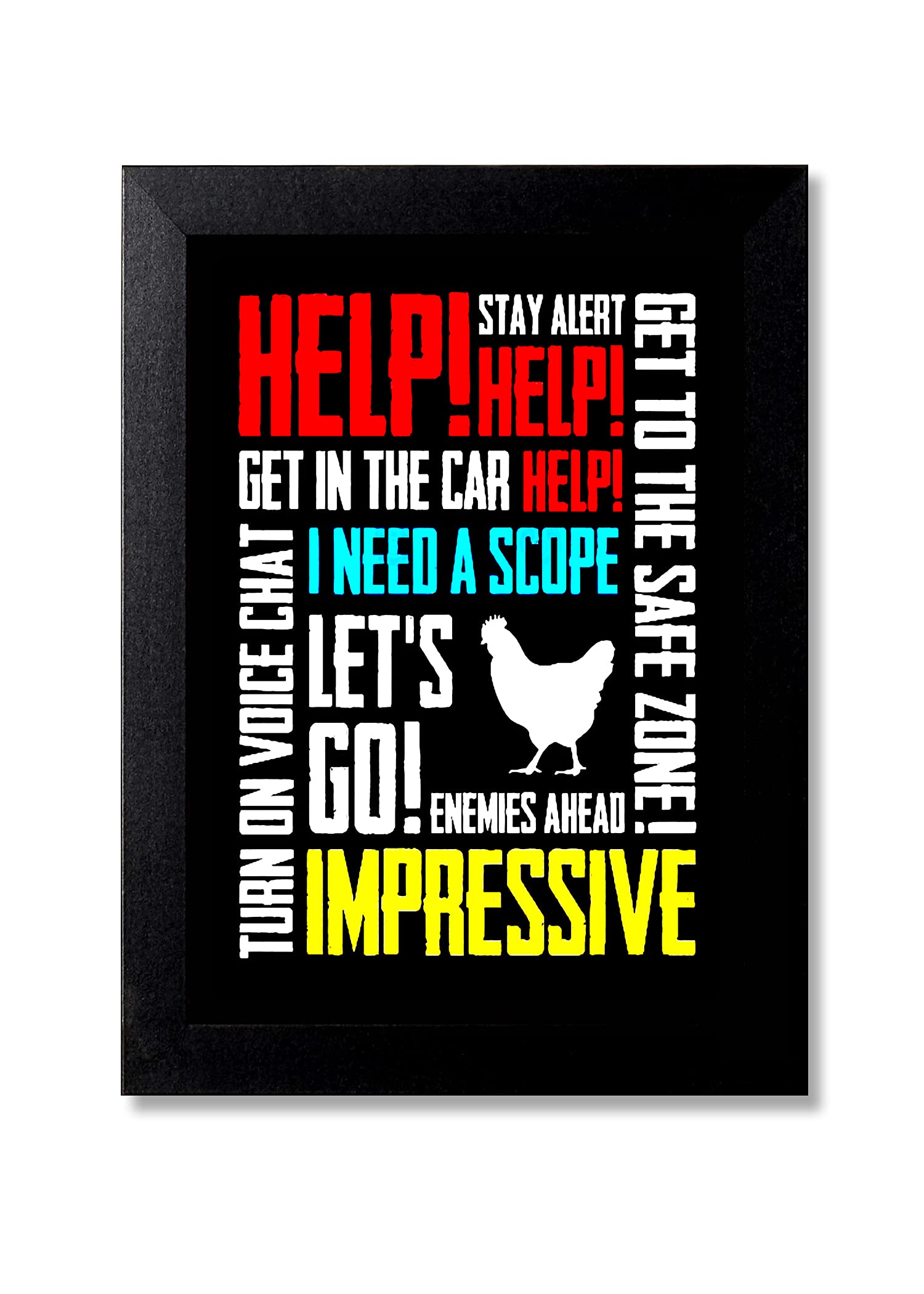 Blue Nexus PUBG Poster Wall Poster with Wall Frame Wall Stickers Room Art Poster Painting (Get 25% Off on Buying More Than 1 Any Products:Check Offer Section)_BNWPG3