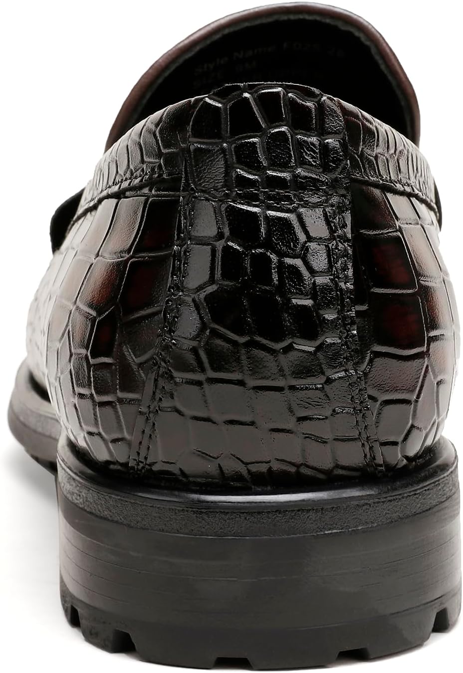 Generic Men's Leather Dress Shoes, Classic Crocodile Printed Dress Shoes Casual Slip-on Penny Loafer for Mens