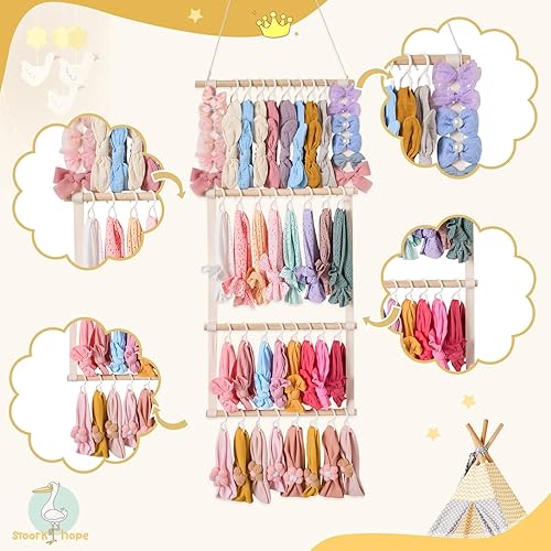 Miniatura 5 de Soporte para diadema para bebé niña, organizador de diadema para niñas, soporte para lazo para el pelo de niñas, accesorios para recién nacidos,