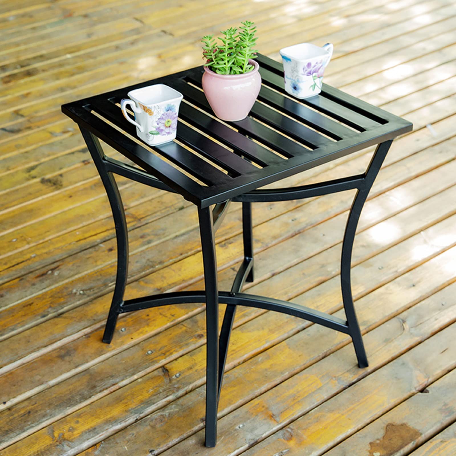 Chaise de salle à manger d'extérieur avec accoudoirs et assise confortable pour terrasse en acier