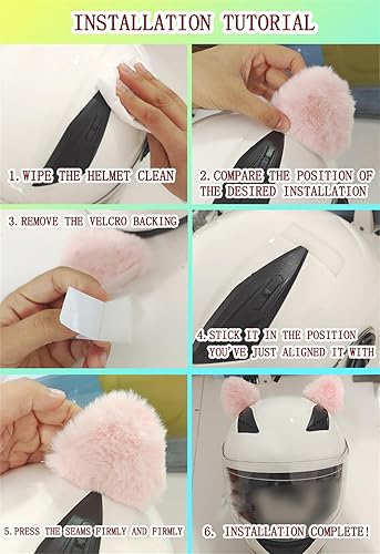 Miniatura 4 de 2 piezas de decoración de arco para casco autoadhesiva, accesorios para casco de felpa con orejas de gato para motocicleta, decoración para esquí,