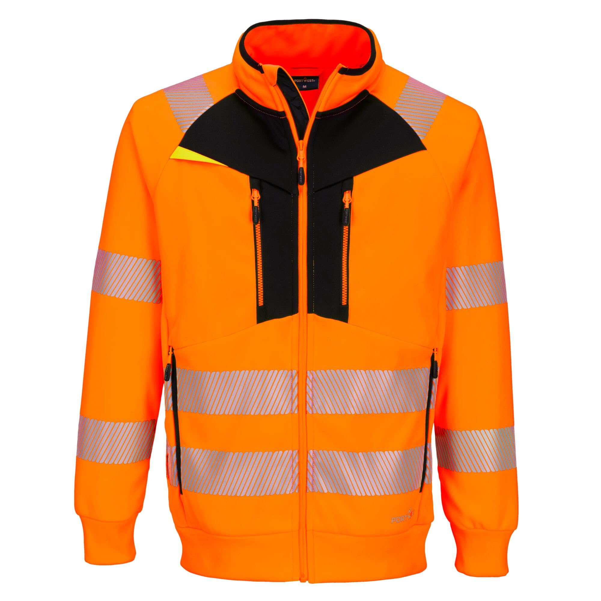 Portwest DX4 Hi Vis Funnel Neck Zipped Sweatshirt Orange / Black S