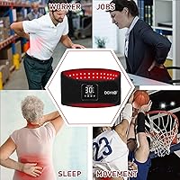 Vista 8 de DGXINJUN Terapia de luz roja inalámbrica, cinturón de terapia de luz infrarroja, dispositivo de alivio del dolor muscular, cinturón portátil LED