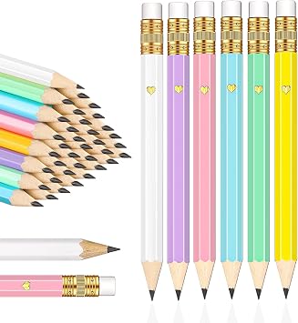 60Pcs Golf Pencils with Erasers for Kids Mini Sharpened Small Half Pencils for Party Game School Student Prize Supplies Baby Shower Bridal Shower