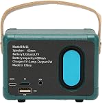Mini Haut-parleur Bluetooth Vintage Haut-Parleur - 50Hz à 18KHz HiFi Haut-parleur Bluetooth rétro stéréo avec longue durée de vie de la batterie pour le décor de chambre, 10 X 6 X 6cm (Vert)