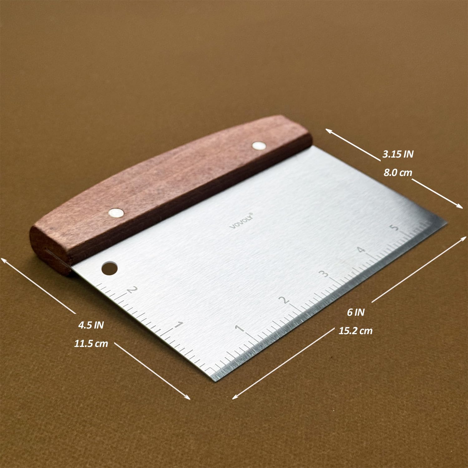 Vovoly Rascador de banco multiusos para plancha de parte superior plana, cortador de masa para pan y pizza, cortador de parrilla de metal de acero inoxidable