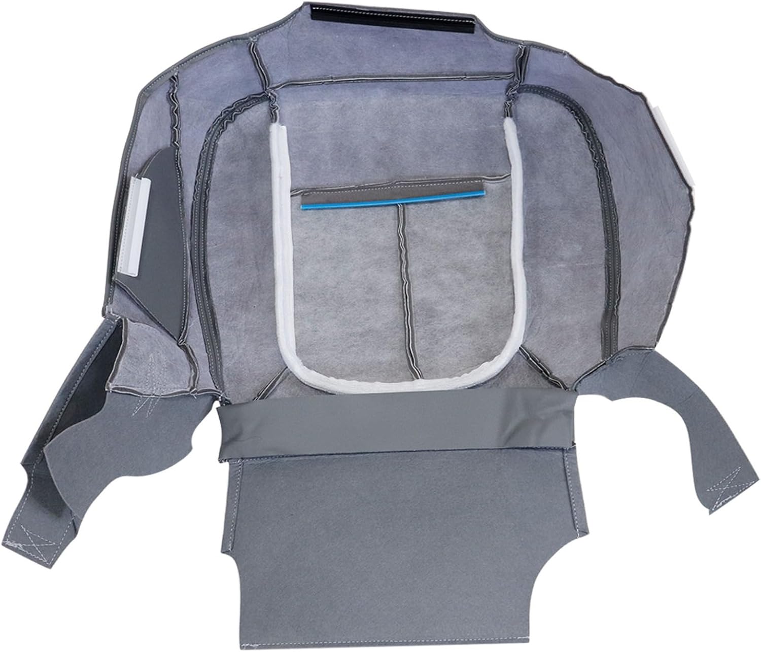 NLQR Gray Driver and Passenger Side Bottom & Top Lean Back Replacement Leather Seat Covers & Driver Side Foam Cushion Compatible with Ford F150 2009-2014 F250 F350 F450 F550 2011-2016