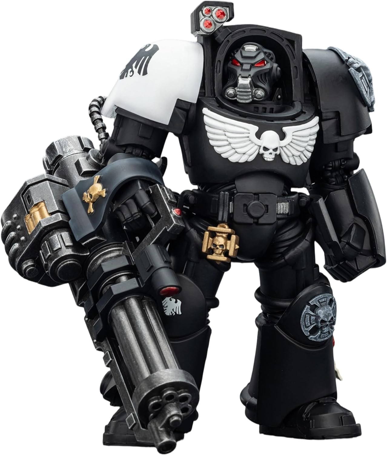 JOYTOY Warhammer 40K 1/18 Action Figures Raven Guard Terminator 3 with Power Fist and Assault Cannon 5.6Inch Collectible Model Birthday Gifts Warhammer Series Model