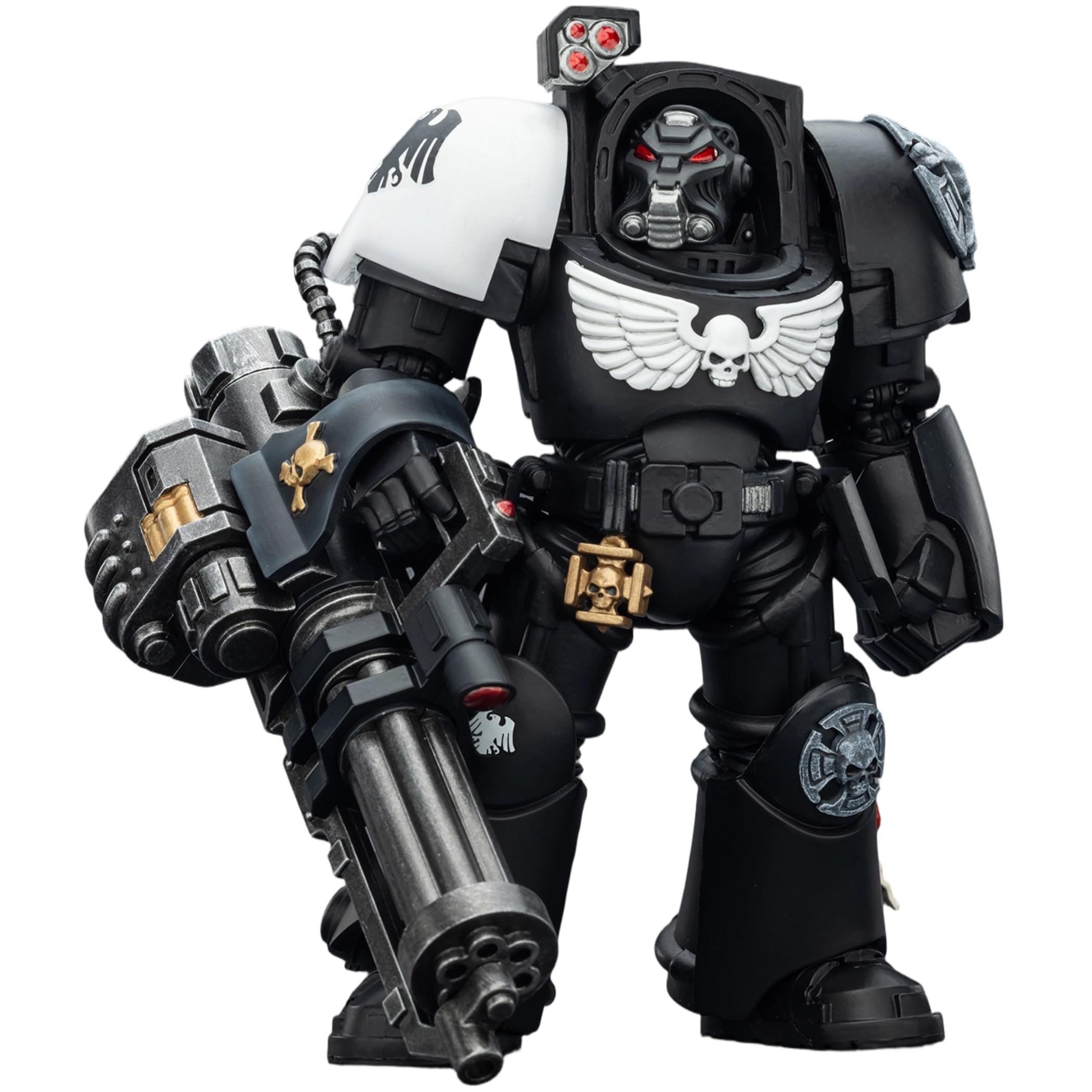 JOYTOY Warhammer 40K 1/18 Action Figures Raven Guard Terminator 3 with Power Fist and Assault Cannon 5.6Inch Collectible Model Birthday Gifts Warhammer Series Model