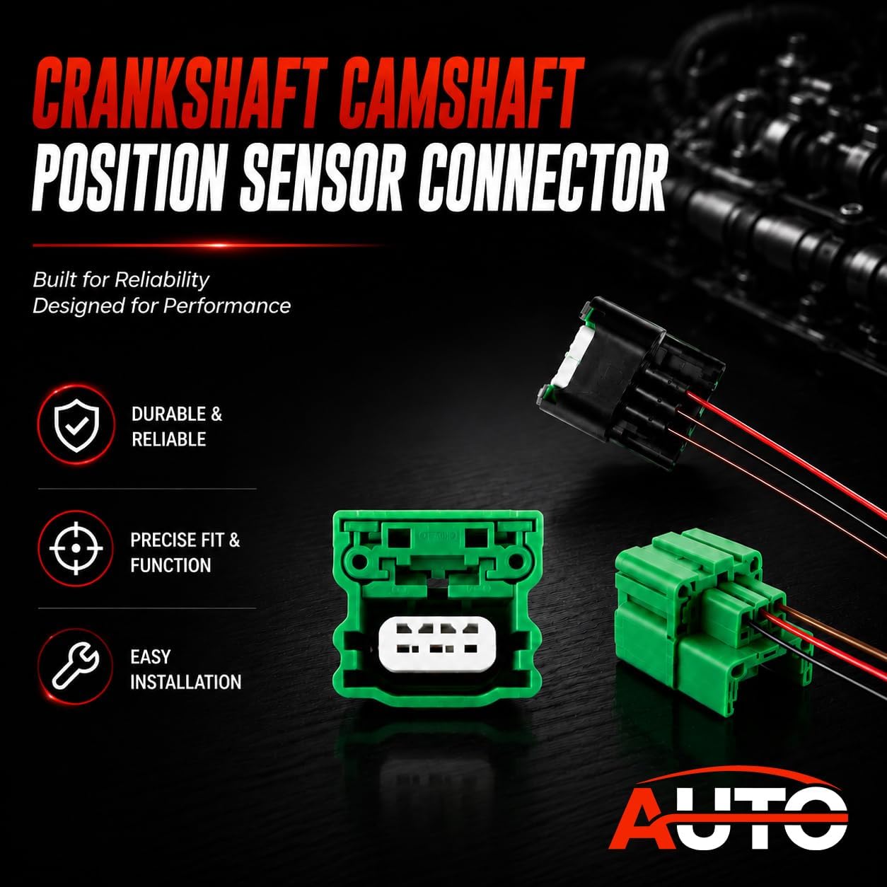 Crankshaft Camshaft Position Sensor Connector 2Pcs Camshaft Sensor Connector Compatible with Infiniti Nissan Suzuki 2002-2020