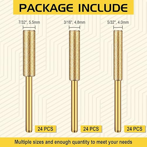 Miniatura 3 de 72 piezas de afilador de motosierra de diamante de alta dureza, juego de afilador de motosierra chapado en titanio, herramienta de pulido para