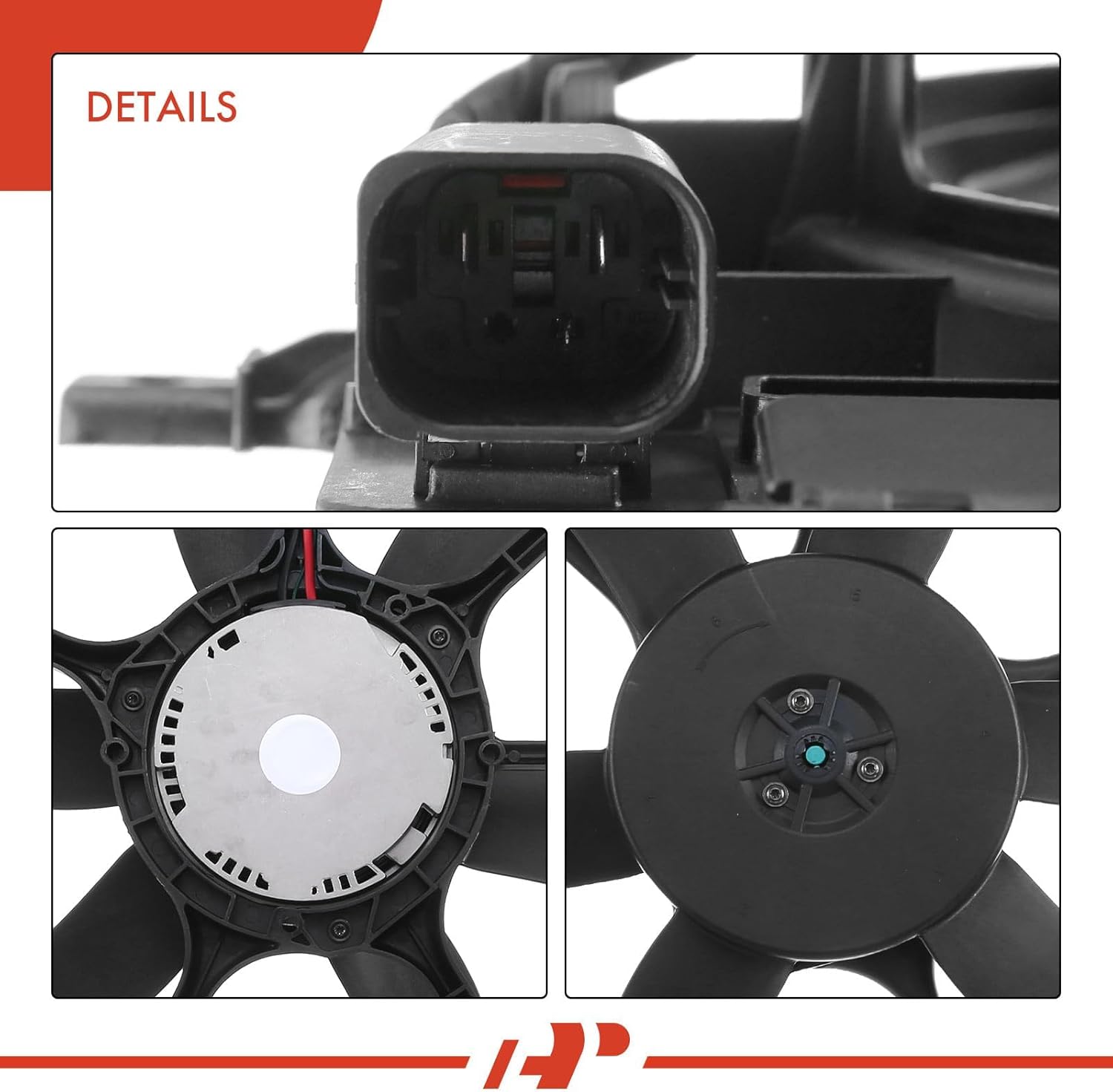 A-Premium Engine Radiator Cooling Fan Assembly with Brushless Motor & 6 Blades Fits for BMW - E70 Series X5 2007 2008 2009 2010 - Replace# 17427598738, 17427537357