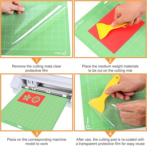 Miniatura 6 de Paquete de 3 alfombrillas de agarre estándar de 12 x 12 pulgadas, alfombrillas de corte reutilizables para manualidades, alfombrillas de corte para