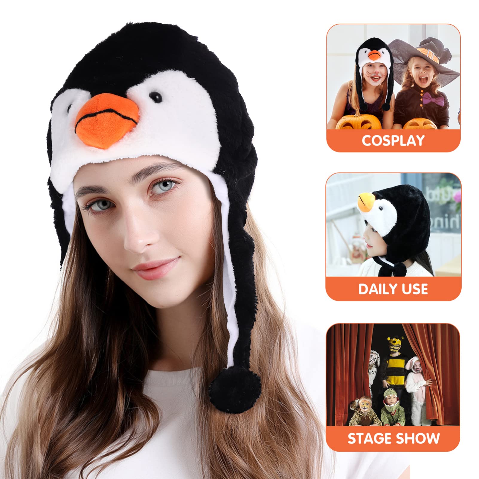 Amazon.co.jp: かぶりもの ペンギン キャップ かわいい 動物帽子 