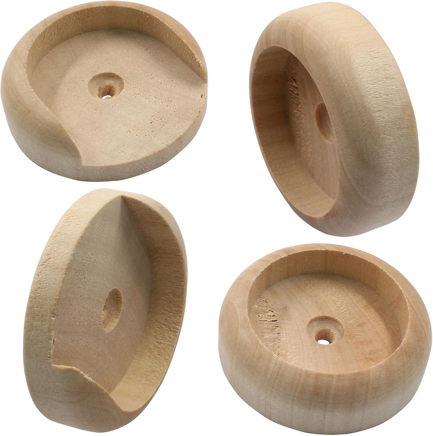 Jiozermi 4 Pack Wooden Closet Pole Sockets, 1-3/8" Closet Rod Holders