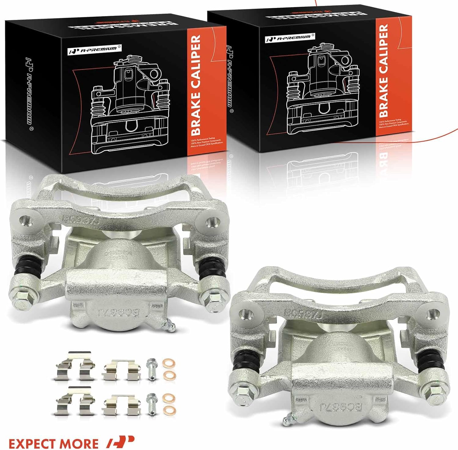 A-Premium Disc Brake Calipers Assembly with Bracket Compatible with Mitsubishi Eclipse 2006-2012, Galant 2004-2012, 2.4L - Rear Driver and Passenger