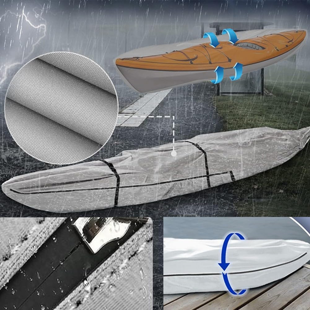 420D Oxford Canoa Copertura Impermeabile Barca Da Pesca Protezione Scudo | Questa copertura rivestita in argento protegge la tua barca da pesca dal sole e dalla pioggia pesante durante la