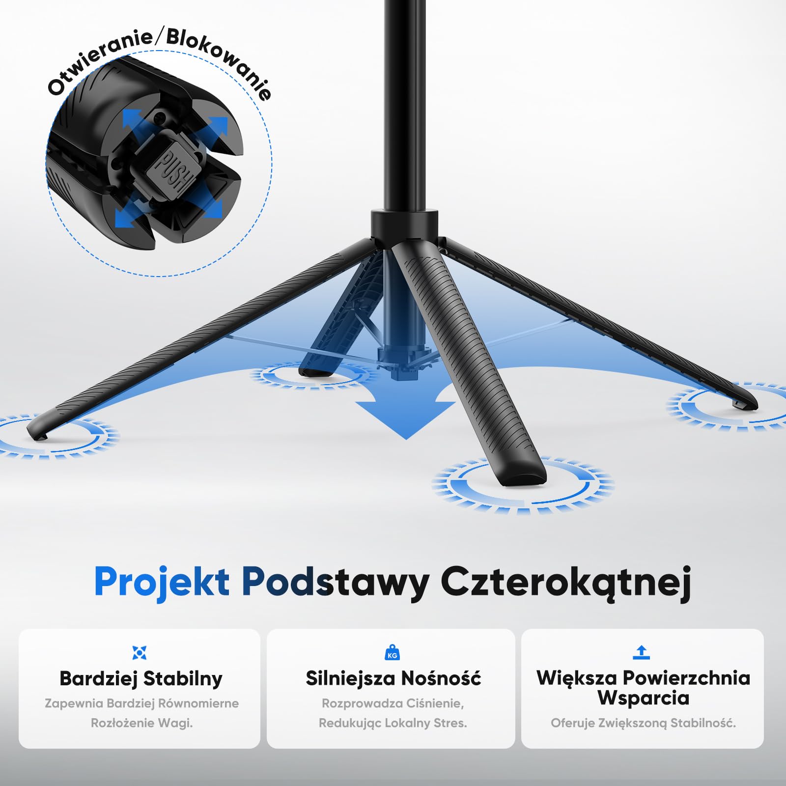 Jeebel Statyw z Śledzeniem Twarzy - 180cm Wysuwany Kijek do Selfie z Lampą LED/Sterowaniem Gestami/Zdalnym Sterowaniem/NO App/Obracany 360° - Stabilizator Gimbalowy do Telefonu DSLR Wideo Live Vlog