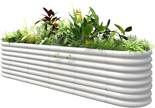 Miniatura 6 de Cama de jardín modular de metal elevada de 8 x 2 x 1.4 pies, 17 pulgadas de alto, verde británico