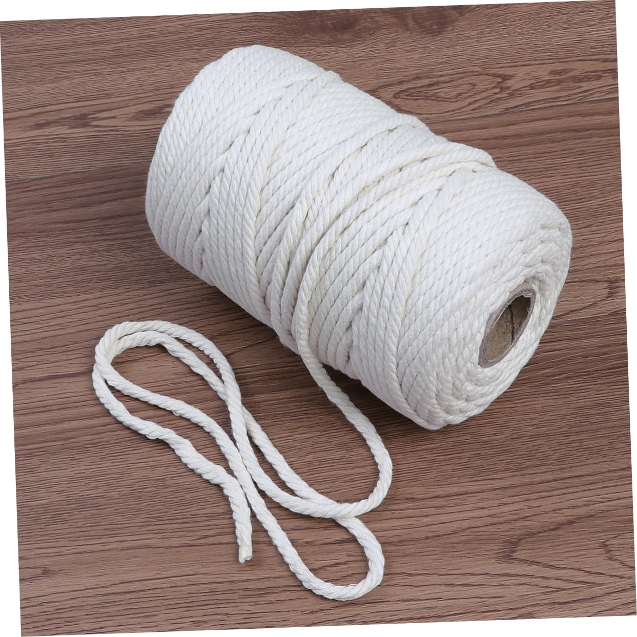 VILLFUL Natural Cotton Twisted Rope 100m Craft Rope Cord for Wall Hanging Decorative Macrame String 6mm Easy DIY