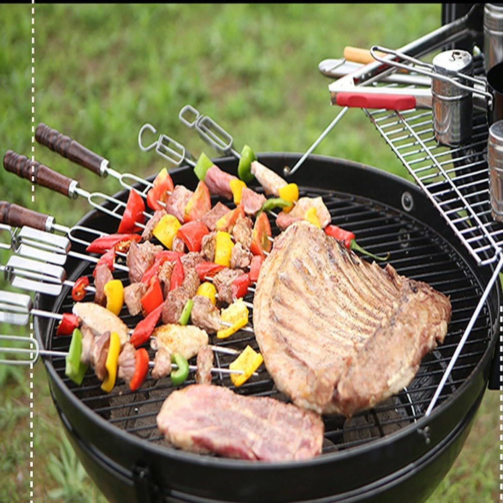 Grille ronde en acier inoxydable conçue pour une cuisson efficace en plein air parfaitement dimensionnée à 44 à 5 cm