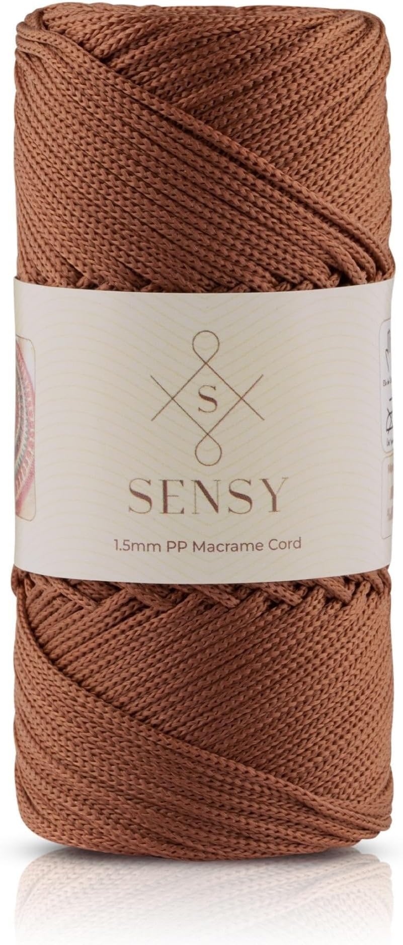 Sensy Premium 1.5mm 164 Yards Polyester Rope 100% Polypropylene Cord Macrame Cord 1.5mm Crochet Bag Cord Macrame Rope Crochet Yarn Gift for Knitwear (Copper)