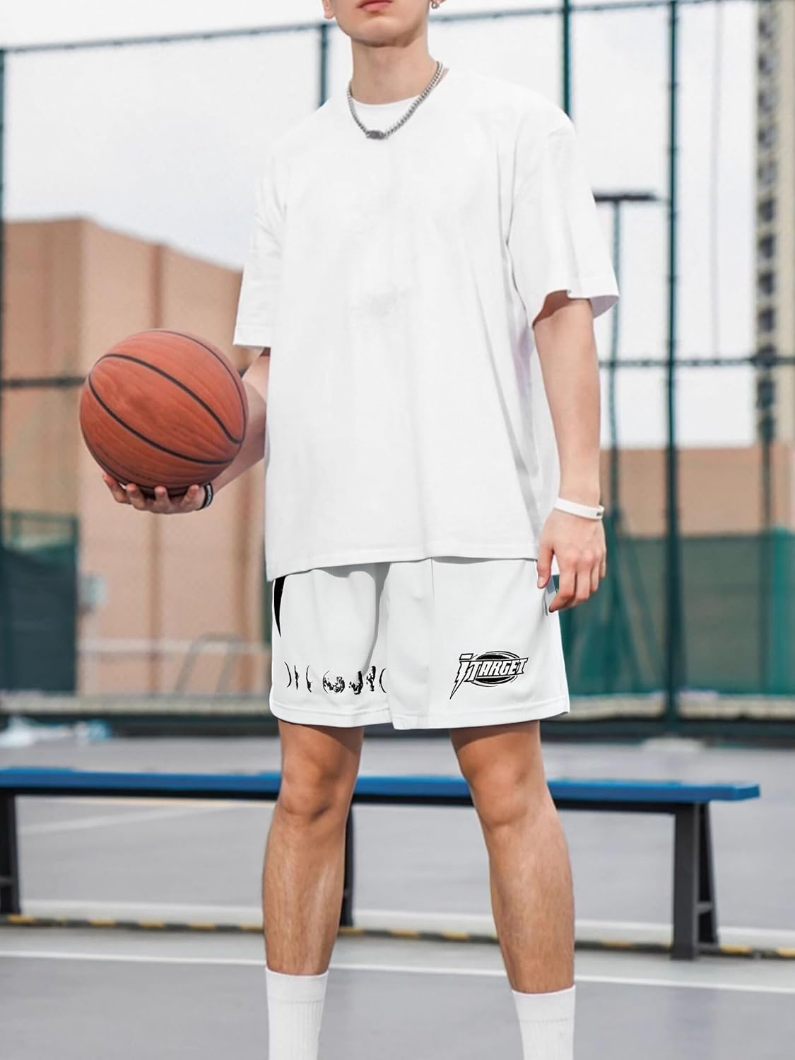 DIOTSR Mens Retro Casual Graphic Shorts Elastic Waistband Streetwear Athletic Basketball Running Active Shorts - Image 5