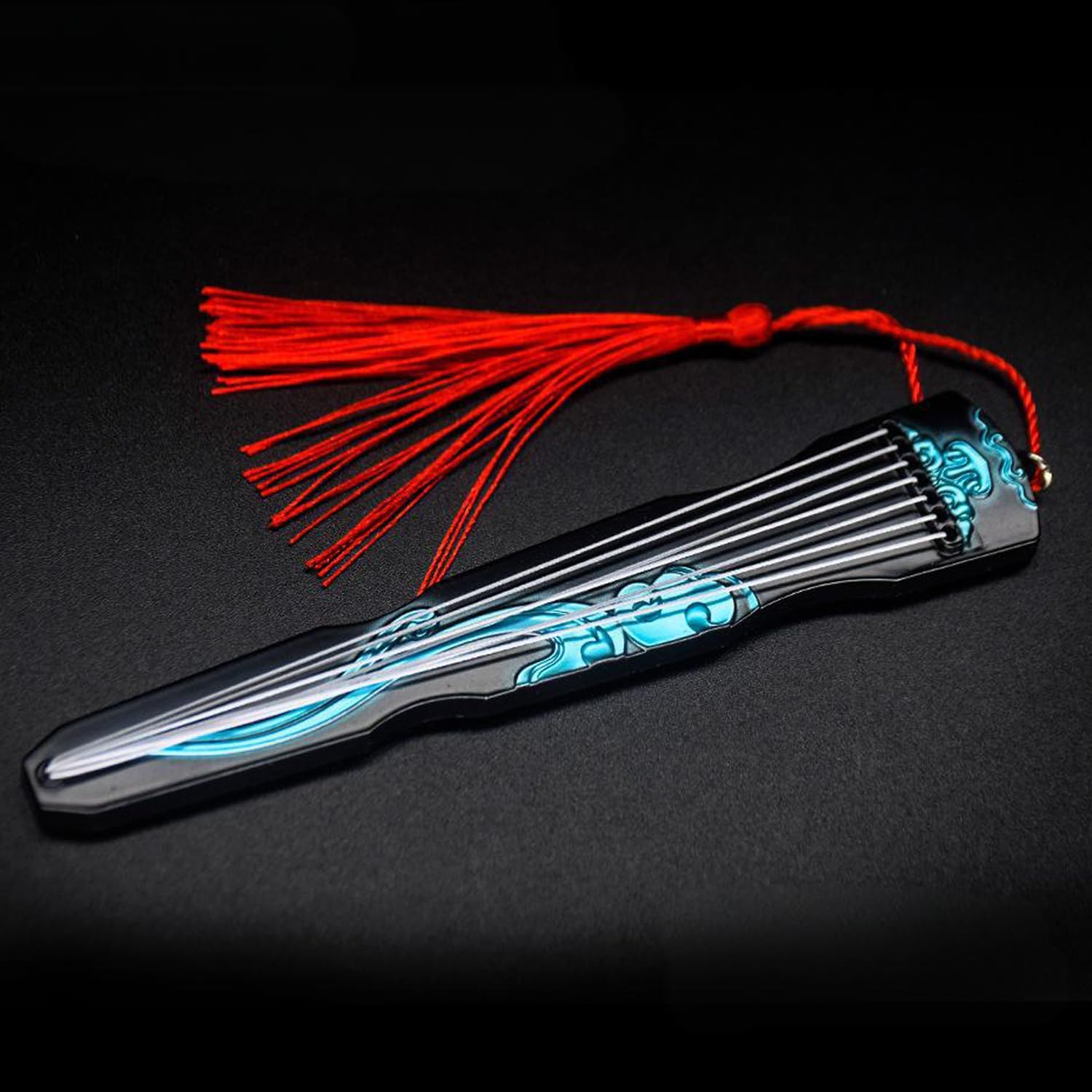 Grandmaster Demonic Mini Swords Keychain LAN Wangji Guqin Pendant Key Chain Wei Wuxian Bookmark Cosplay Costume Accessories Set 4 Pcs image 5